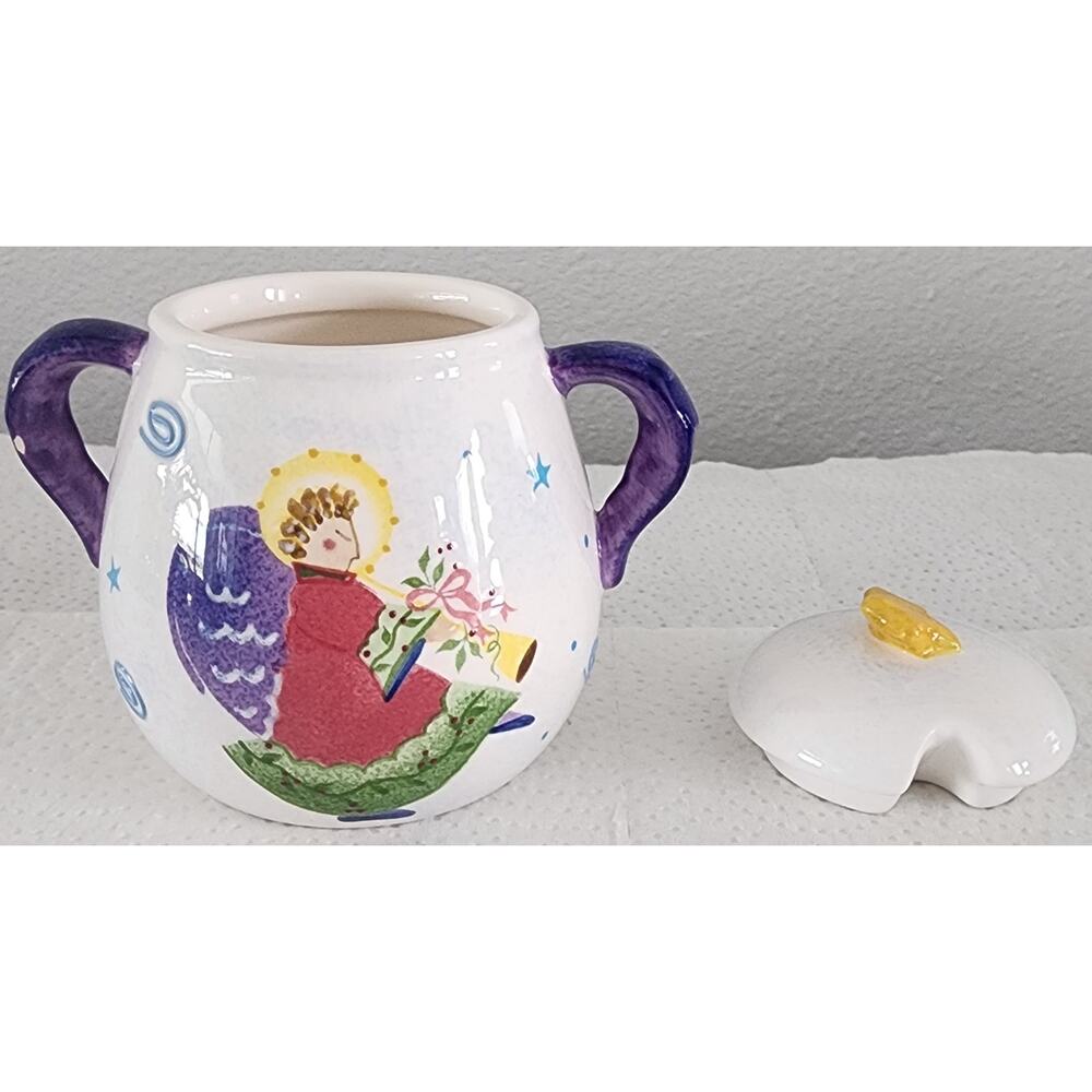 Angelica Sugar & Creamer Hand Painted by Deb Mores Orig. Pkg